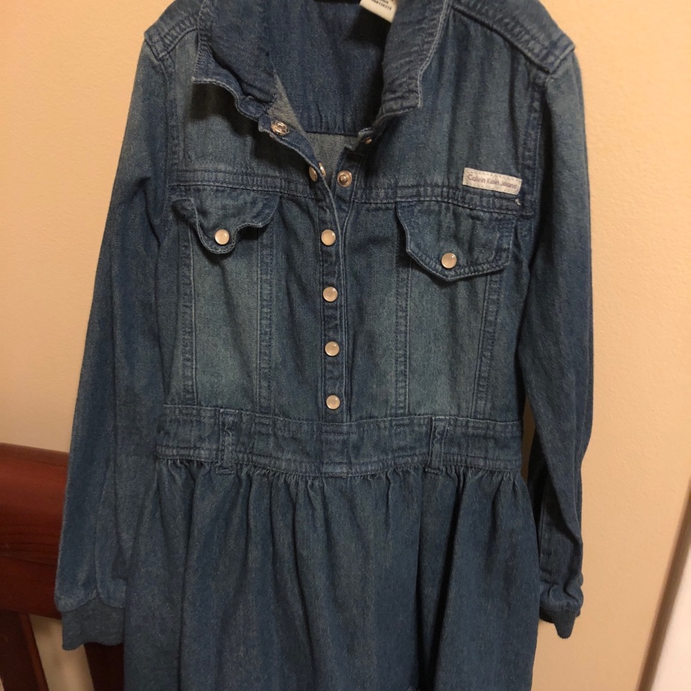 Kids Calvin Klein blue jean dress size 6x